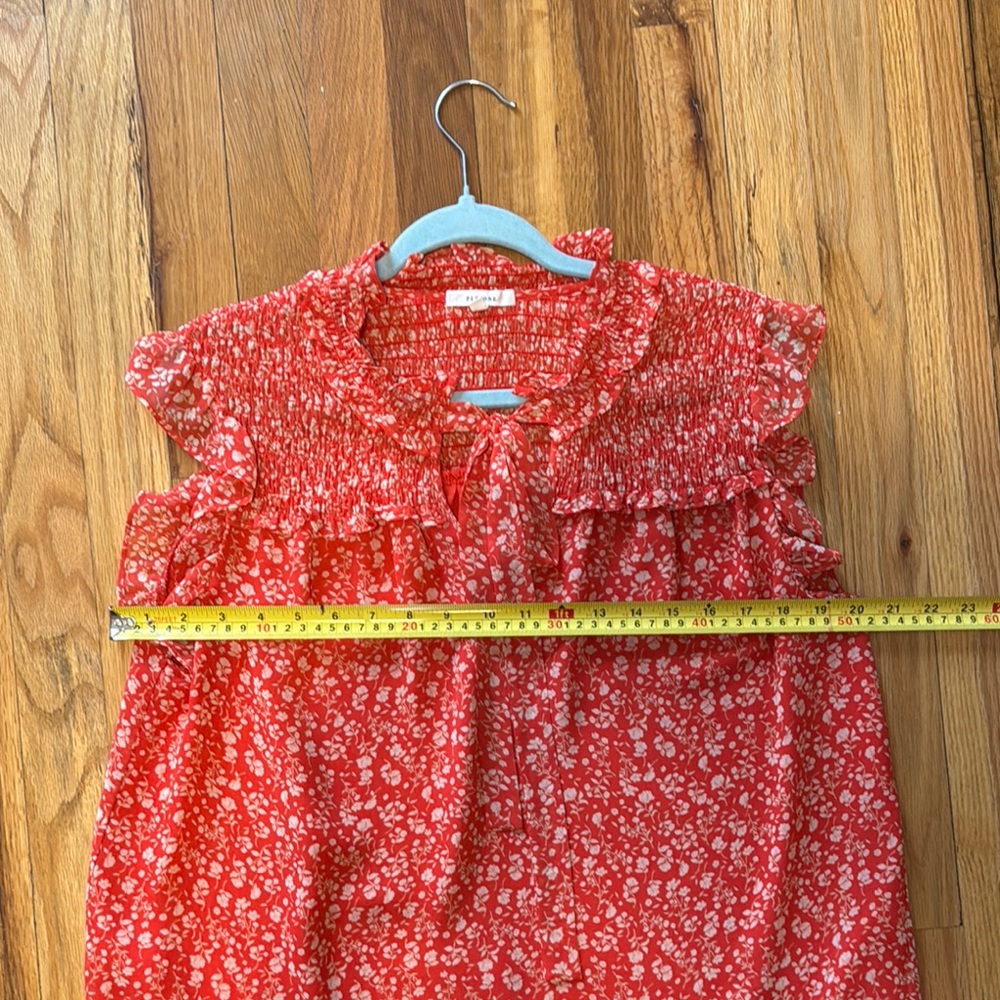 Anthropologie Pleione ruffled babydoll blouse sz M, breezy, cool, flowy - Picture 12 of 14